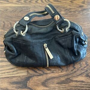 MICHAEL Michael Kors Black Satchel with Gold Accents